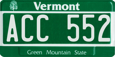 VT license plate ACC552