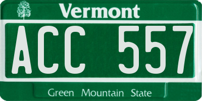 VT license plate ACC557