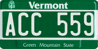 VT license plate ACC559