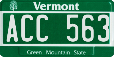 VT license plate ACC563