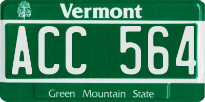 VT license plate ACC564