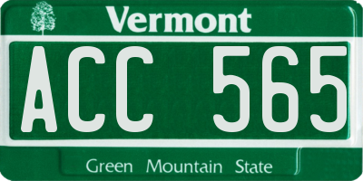 VT license plate ACC565