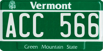 VT license plate ACC566