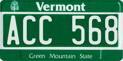 VT license plate ACC568