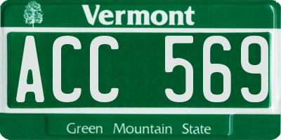 VT license plate ACC569