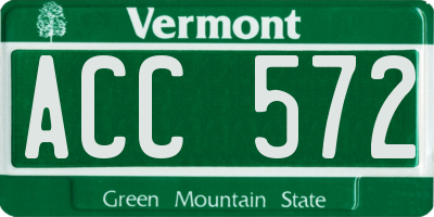 VT license plate ACC572