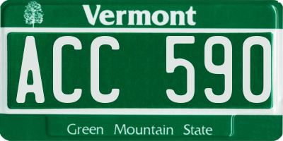 VT license plate ACC590