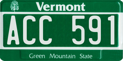 VT license plate ACC591