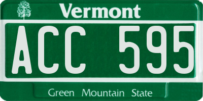 VT license plate ACC595