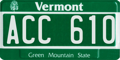 VT license plate ACC610