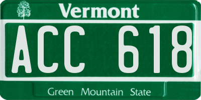 VT license plate ACC618