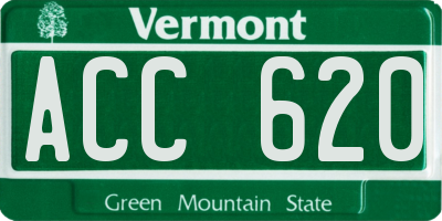 VT license plate ACC620