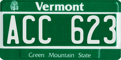 VT license plate ACC623