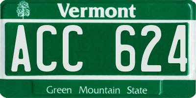 VT license plate ACC624