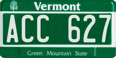 VT license plate ACC627