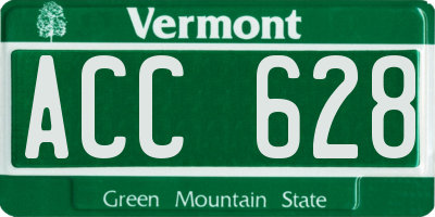 VT license plate ACC628