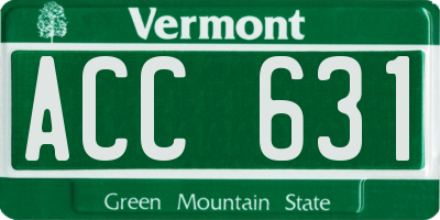 VT license plate ACC631