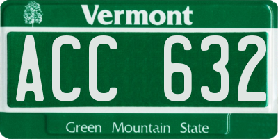 VT license plate ACC632