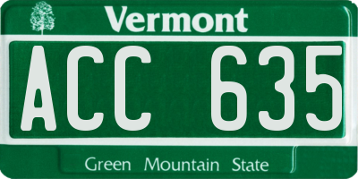 VT license plate ACC635