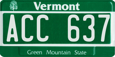 VT license plate ACC637