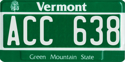 VT license plate ACC638