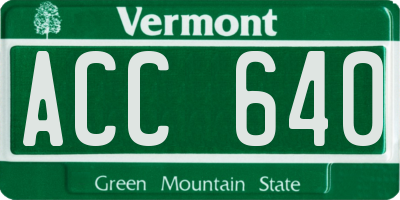 VT license plate ACC640