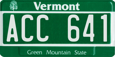 VT license plate ACC641