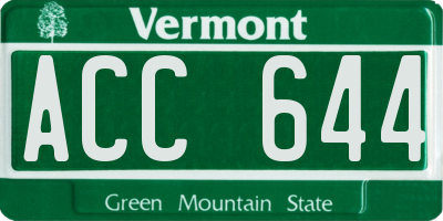 VT license plate ACC644