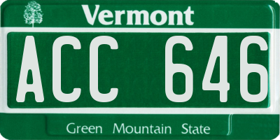 VT license plate ACC646