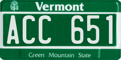 VT license plate ACC651