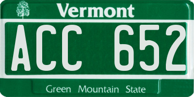 VT license plate ACC652