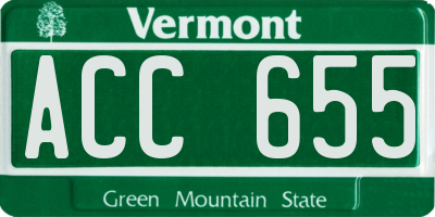 VT license plate ACC655