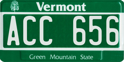 VT license plate ACC656