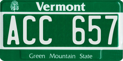 VT license plate ACC657