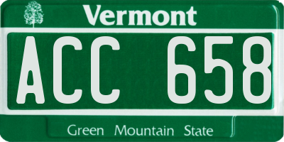 VT license plate ACC658