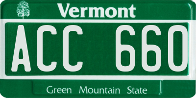 VT license plate ACC660