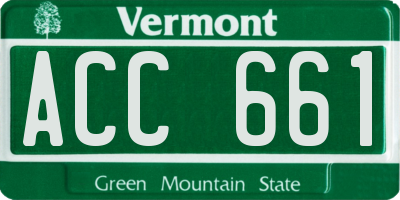 VT license plate ACC661