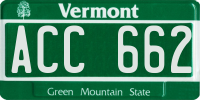 VT license plate ACC662