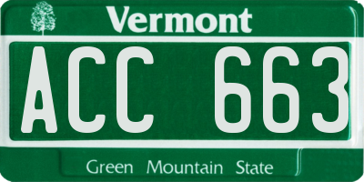 VT license plate ACC663