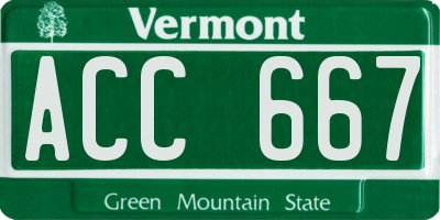 VT license plate ACC667