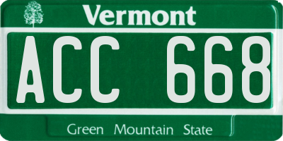 VT license plate ACC668