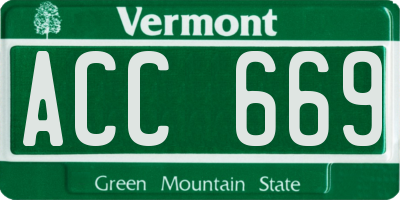 VT license plate ACC669