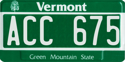 VT license plate ACC675