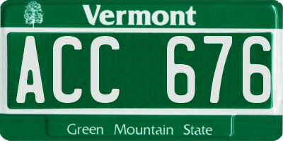 VT license plate ACC676