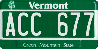 VT license plate ACC677