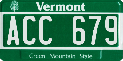 VT license plate ACC679