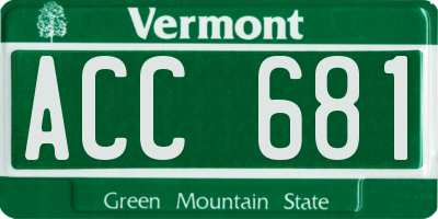 VT license plate ACC681