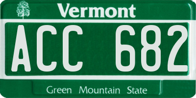 VT license plate ACC682