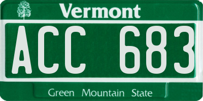 VT license plate ACC683