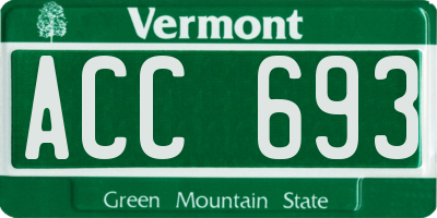 VT license plate ACC693